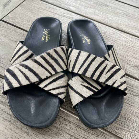 Seychelles Shoes - Seychelles Lighthearted Zebra Slide Sandals Womens Size 7